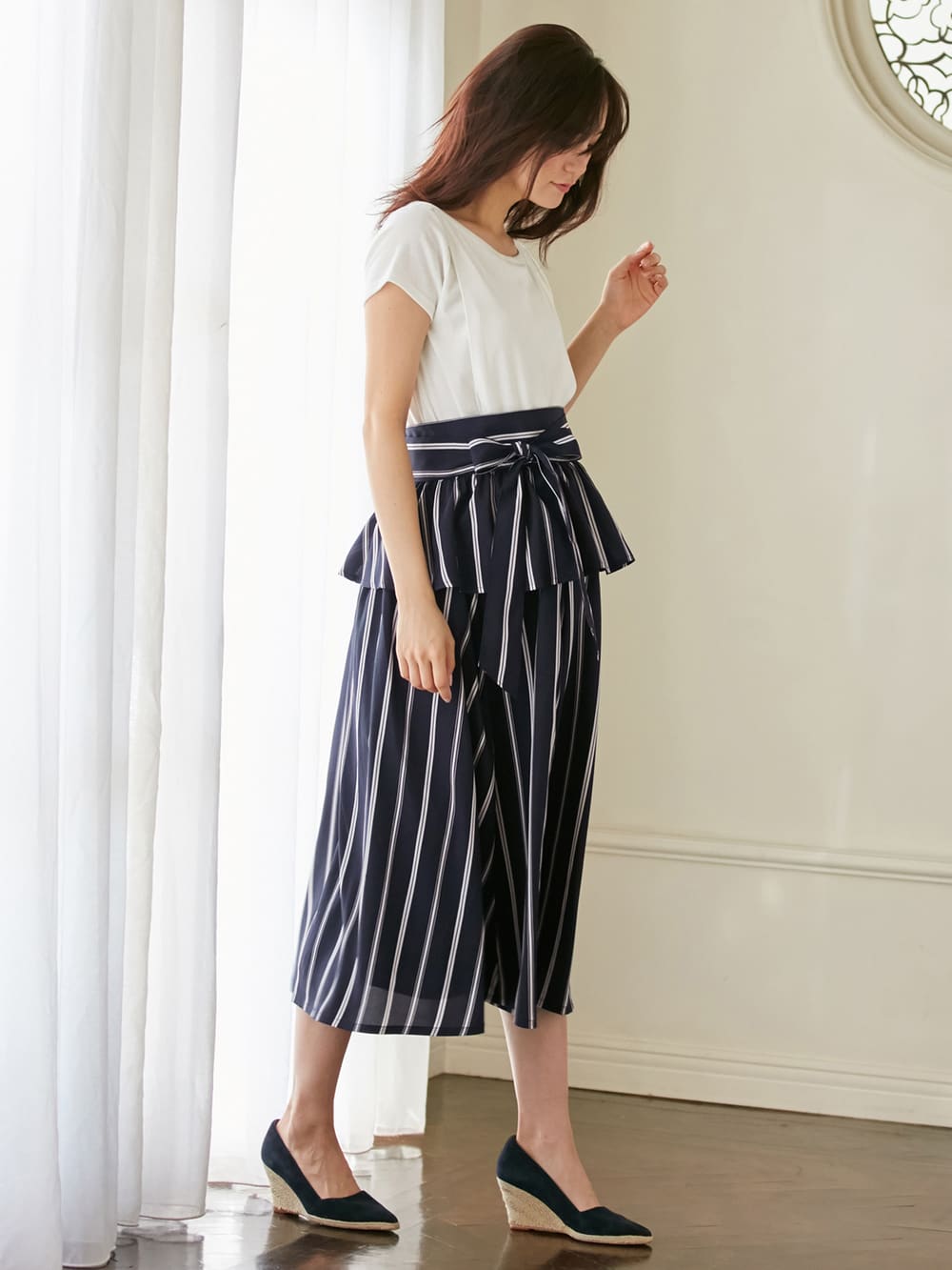 マタニティ トップス|綿混やわらかフライス半袖ボートネックTシャツ マタニティ・授乳服【出産後も長く使える】|ホワイト
