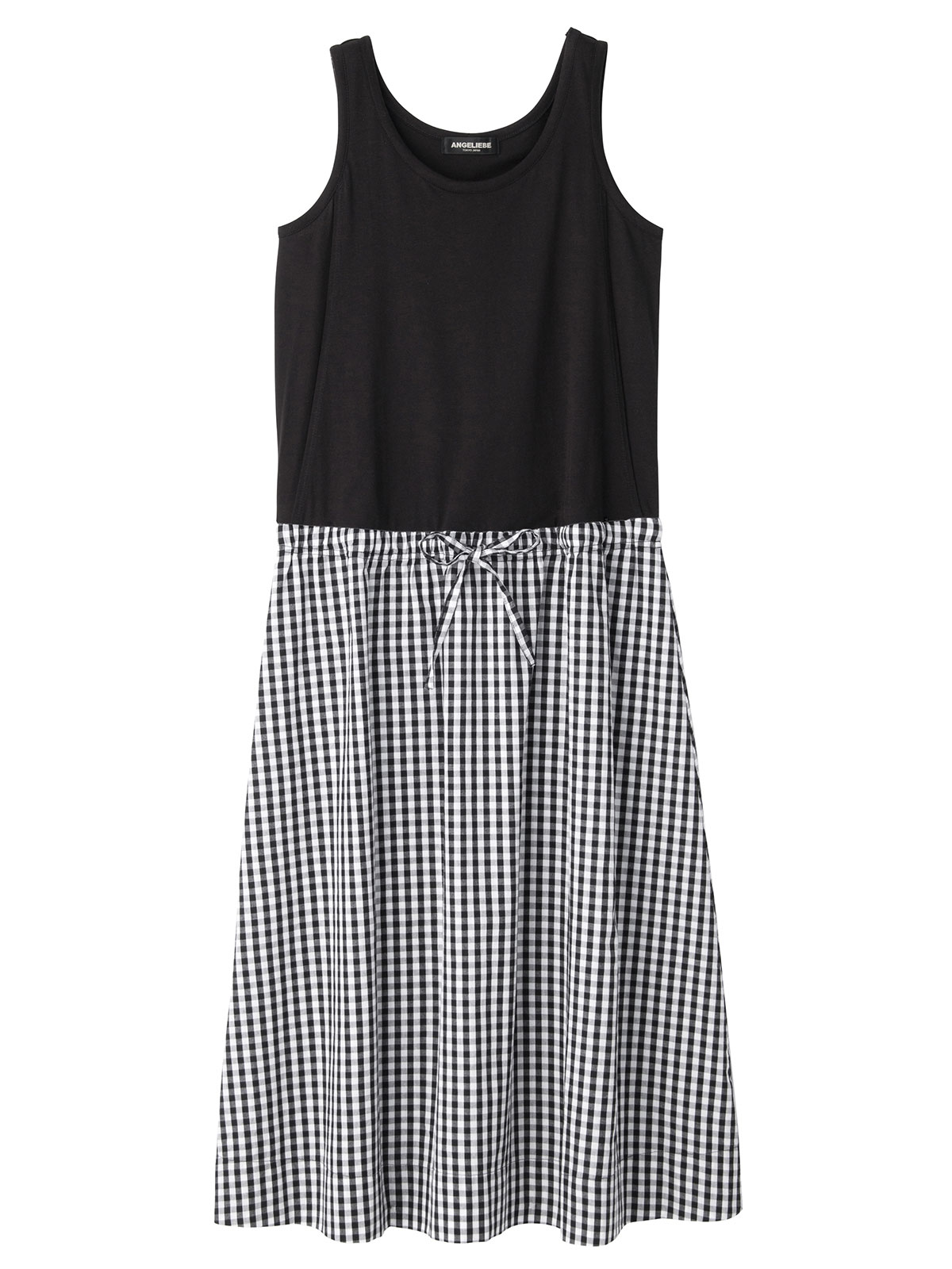 マタニティ ワンピース|ノースリーブギャザーワンピース　マタニティ・授乳服【出産後も長く使える】|ブラック