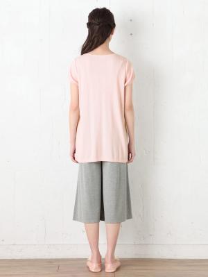 マタニティ パジャマ・ルームウェア|【授乳口付】レース付パターンメッシュパジャマ