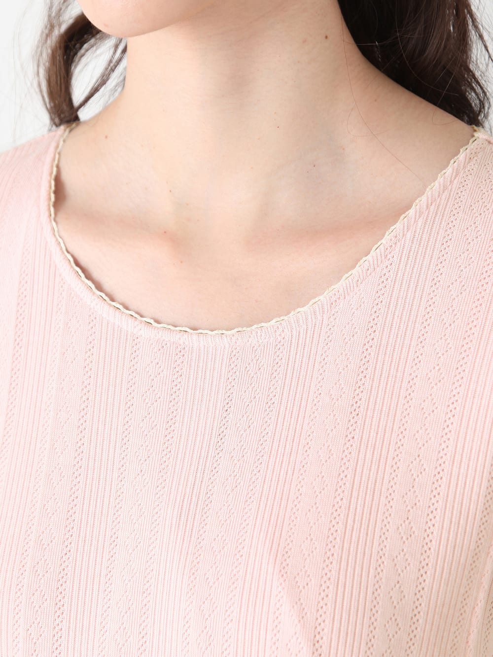 マタニティ パジャマ・ルームウェア|【授乳口付】レース付パターンメッシュパジャマ