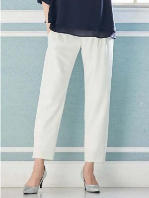 P・パンツ　ストレッチジョーゼットテーパード21787