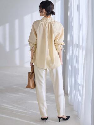 マタニティ パンツ|P・パンツ　ストレッチジョーゼットテーパード|オフホワイト