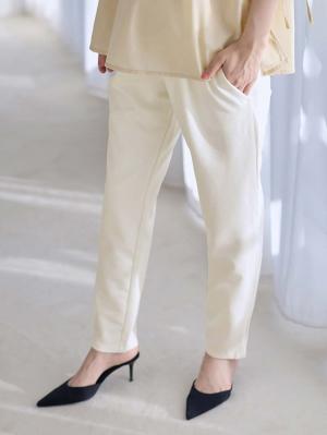 P・パンツ　ストレッチジョーゼットテーパード21787