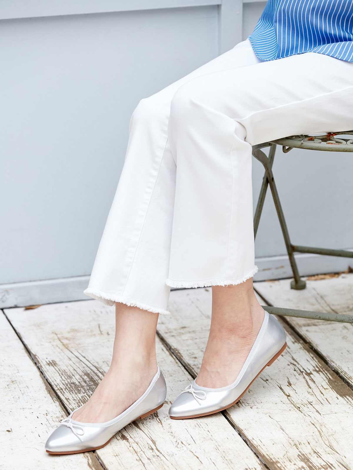 マタニティ パンツ|【産前産後対応】ハイストレッチトラペーズデニムパンツ（2レングス展開）【出産後も長く使える】|ホワイト　７０ｃｍ丈