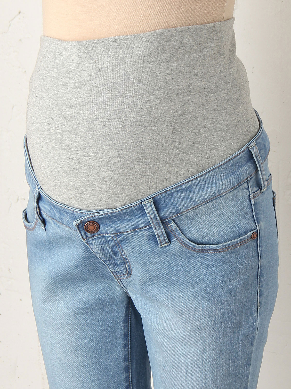 マタニティ パンツ|【産前産後対応】ハイストレッチトラペーズデニムパンツ（2レングス展開）【出産後も長く使える】