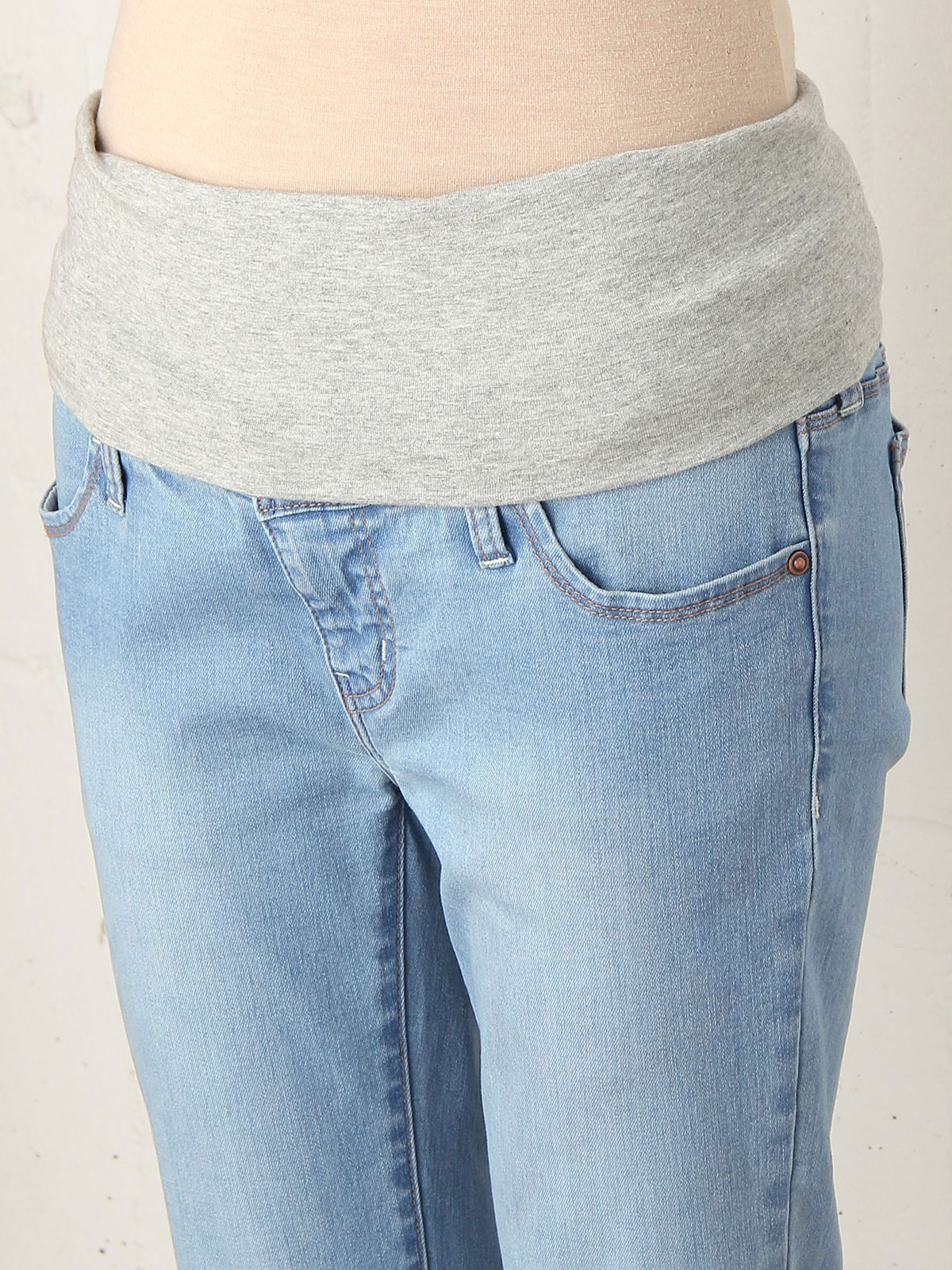 マタニティ パンツ|【産前産後対応】ハイストレッチトラペーズデニムパンツ（2レングス展開）【出産後も長く使える】