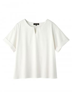 マタニティ トップス|スラッシュネック半袖トップス　マタニティ・授乳服【出産後も長く使える】|オフホワイト