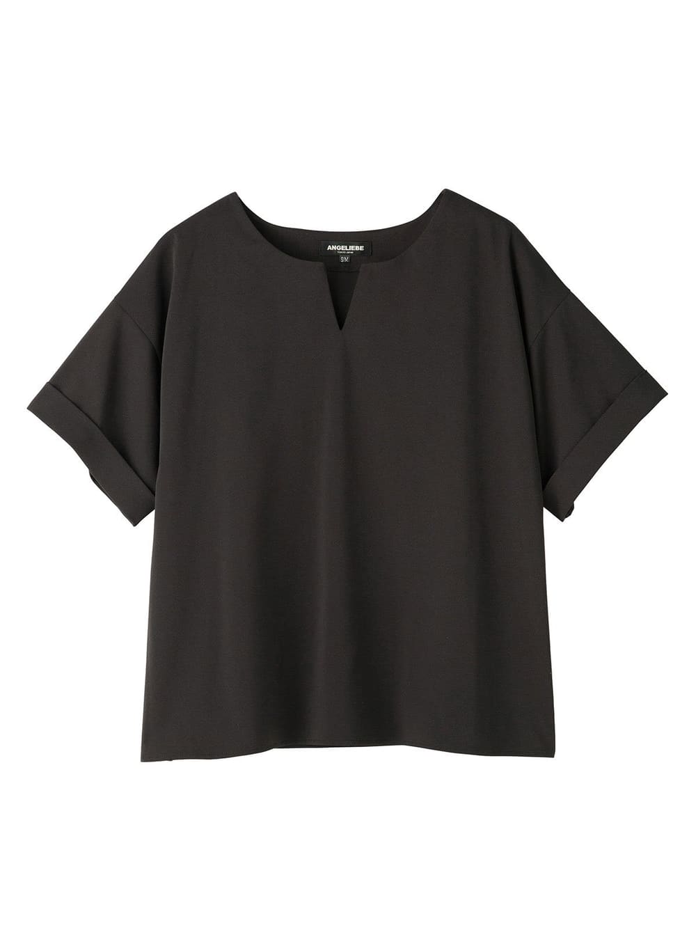 マタニティ トップス|スラッシュネック半袖トップス　マタニティ・授乳服【出産後も長く使える】|ブラック