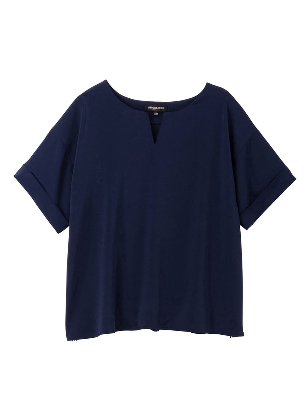 マタニティ トップス|スラッシュネック半袖トップス　マタニティ・授乳服【出産後も長く使える】|ネイビー