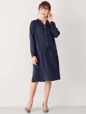 マタニティ ワンピース|ハイクオリティジョーゼットワンピース　マタニティ・授乳服【出産後も長く使える】|ネイビー