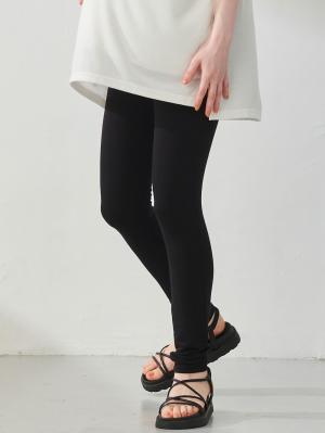 マタニティレッグウェア|fairy（フェアリー）【産前産後対応】涼感らくちんパンツ レギンス(11分丈)【出産後も長く使える】|ブラック