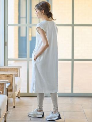 マタニティレッグウェア|fairy（フェアリー）【産前産後対応】涼感らくちんパンツ レギンス(11分丈)【出産後も長く使える】|グレー