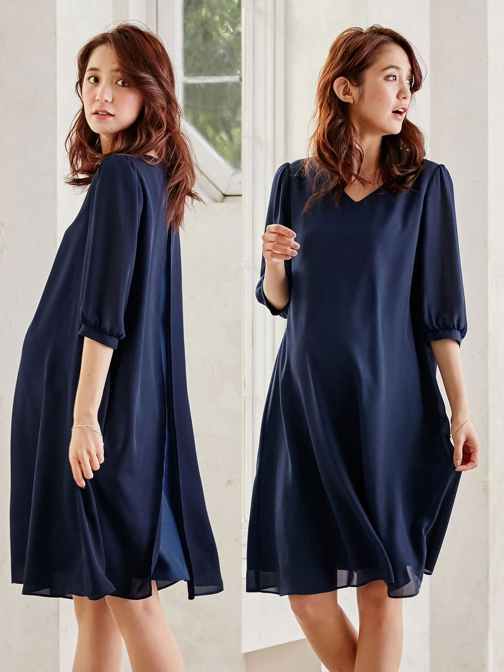 授乳口付 シフォンバックシャンワンピース マタニティウェア 授乳服通販 エンジェリーベ 公式