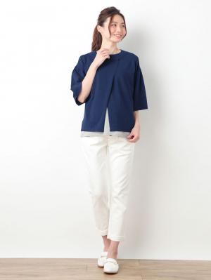 マタニティ トップス|バックシャンギャザースリーブニット　マタニティ・授乳服【出産後も長く使える】