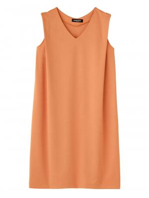 マタニティ ワンピース|ポンチタックＶネックワンピース　マタニティ・授乳服【出産後も長く使える】|ペールオレンジ