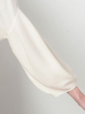 マタニティ トップス|袖バルーンＶネックニット【出産後も長く使える】