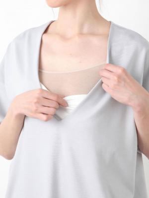 マタニティ ワンピース|【マタニティ・授乳服】【セット】Vネックワンピース＆チューブトップ【出産後も長く使える】