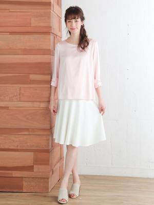 マタニティ スカート|【産前産後対応】ポンチフレアースカート【出産後も長く使える】