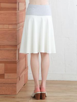 マタニティ スカート|【産前産後対応】ポンチフレアースカート【出産後も長く使える】