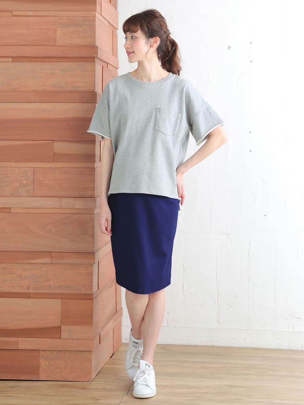 マタニティ スカート|【産前産後対応】ポンチタイトスカート【出産後も長く使える】