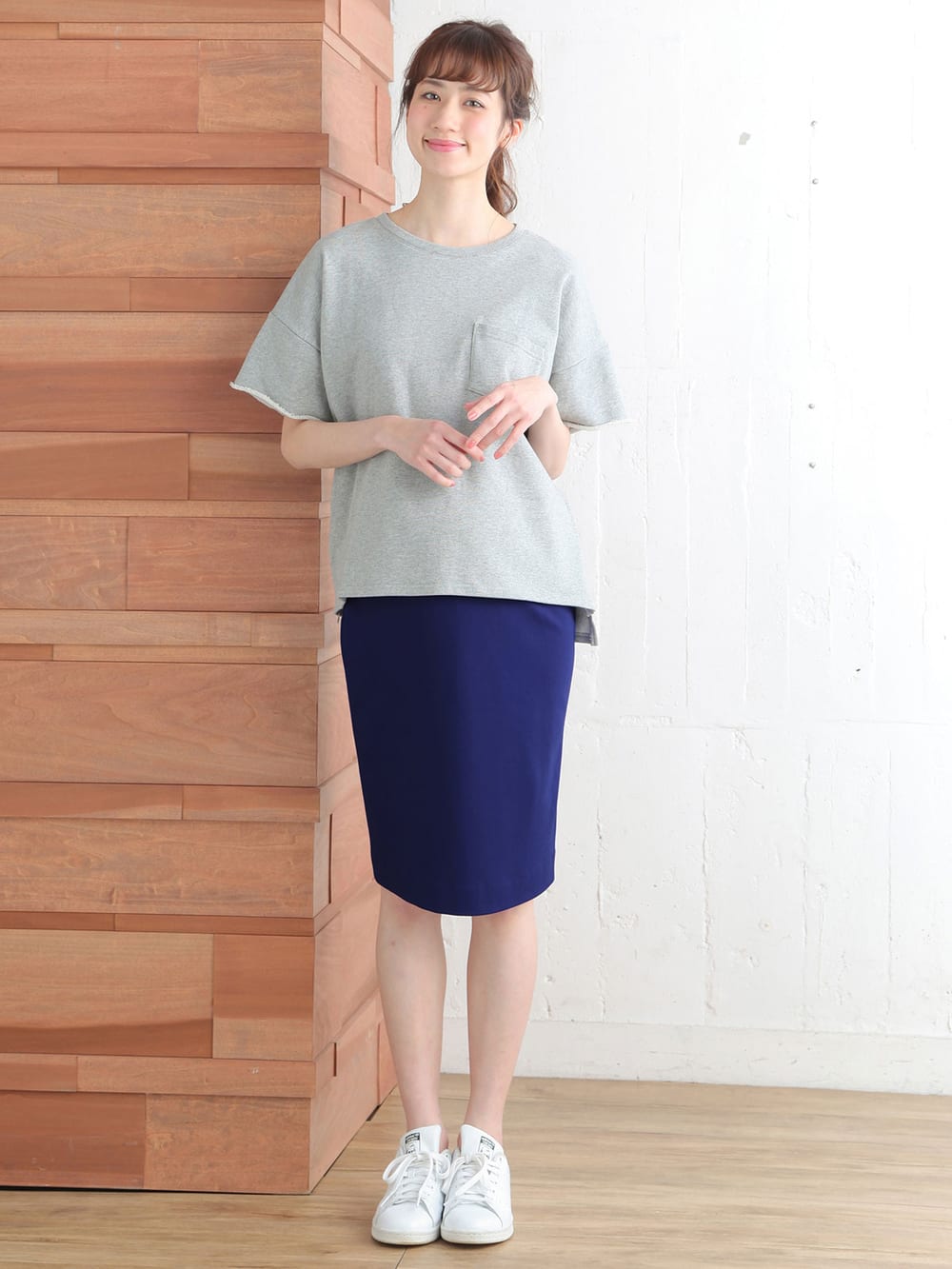 マタニティ スカート|【産前産後対応】ポンチタイトスカート【出産後も長く使える】