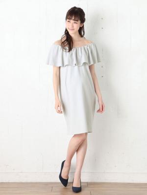 マタニティ ワンピース|【授乳口付】2WAYフリルワンピース