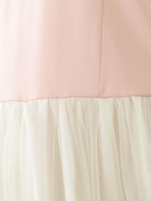 マタニティ ワンピース|【マタニティ・授乳服】異素材チュールスカートワンピース【出産後も長く使える】