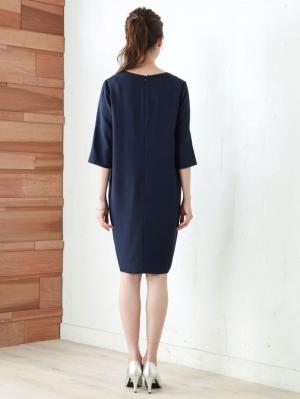 マタニティ ワンピース|深Vネックスリットベルスリーブワンピース　マタニティ・授乳服