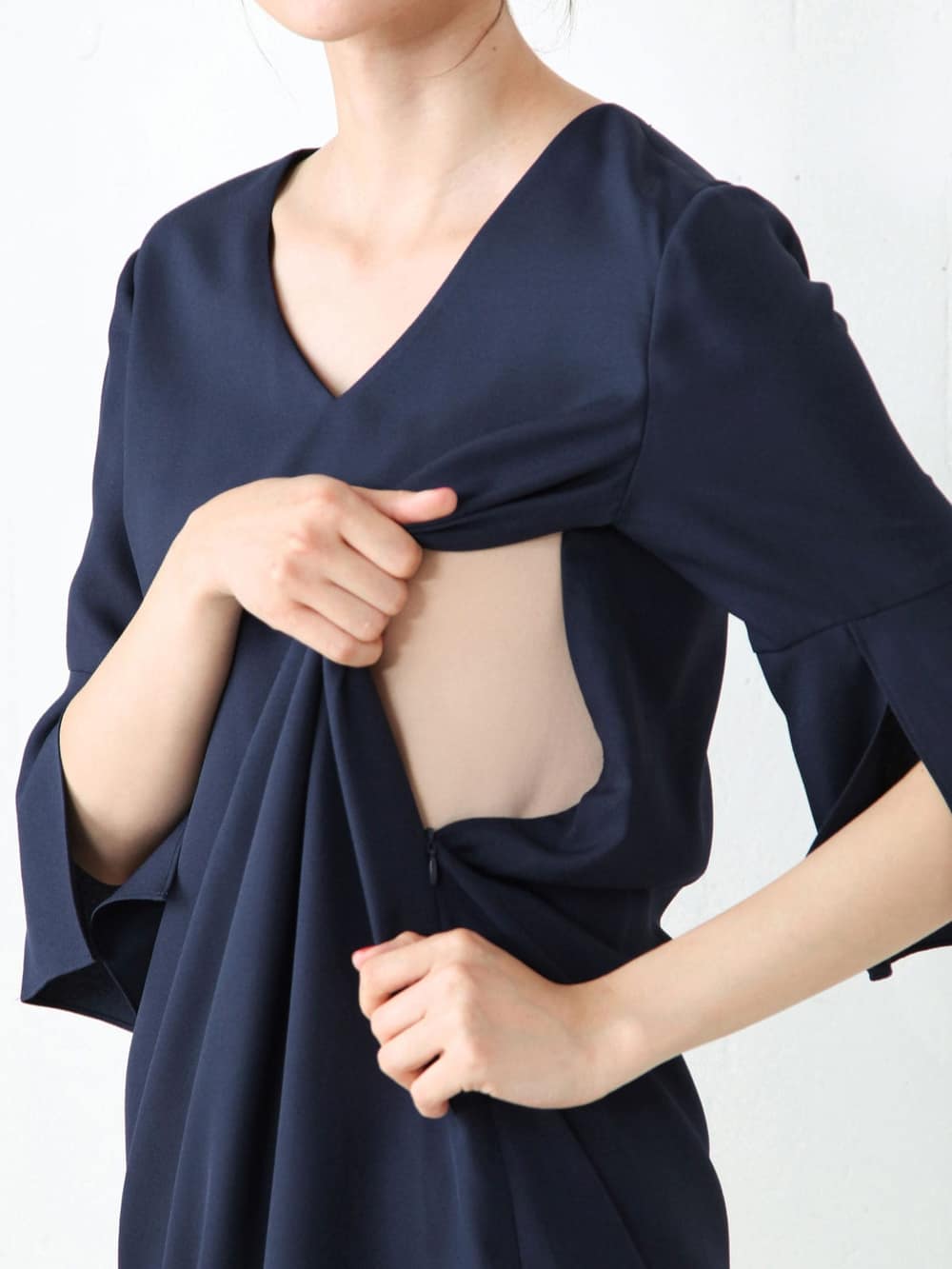 マタニティ ワンピース 授乳口付 深vネックスリットベルスリーブワンピース マタニティウェア 授乳服通販 エンジェリーベ 公式 マタニティ ワンピース 授乳口付 深vネックスリットベルスリーブワンピース マタニティウェア 授乳服通販 エンジェリーベ 公式