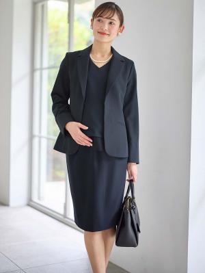 マタニティ スカート|【産前産後対応】フィットストレッチジョーゼットタイトスカート|ネイビー