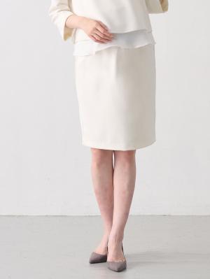 マタニティ スカート|【産前産後対応】フィットストレッチジョーゼットタイトスカート|オフホワイト