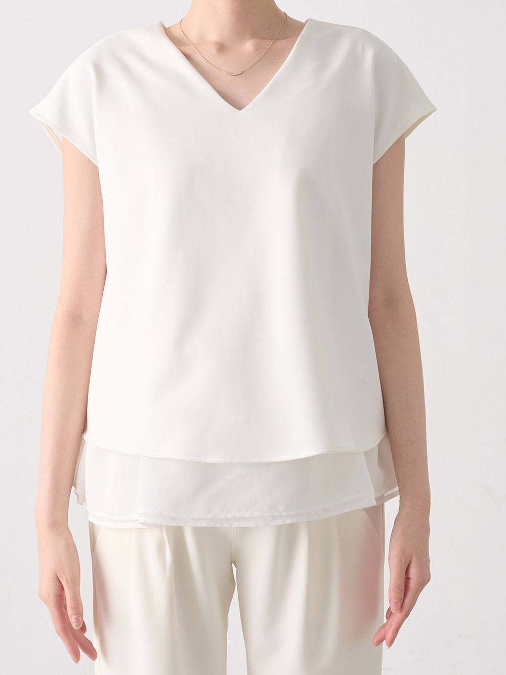 マタニティ トップス|ストレッチジョーゼットフレンチスリーブトップス マタニティ・授乳服【出産後も長く使える】