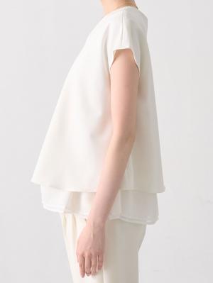マタニティ トップス|ストレッチジョーゼットフレンチスリーブトップス マタニティ・授乳服【出産後も長く使える】