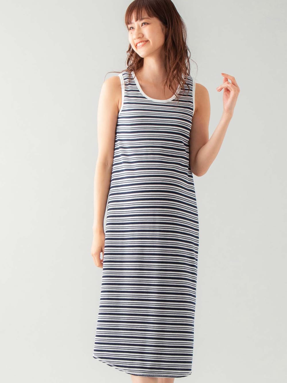 アウトレット ワッフルボーダータンクワンピース マタニティウェア 授乳服通販 エンジェリーベ 公式