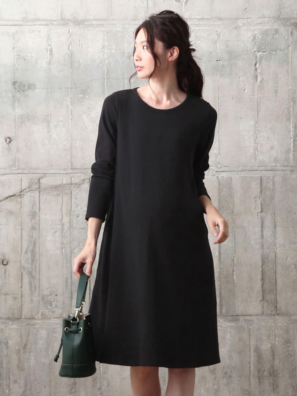 マタニティ ワンピース ラウンドネックミニ裏毛aラインワンピース マタニティ 授乳服 マタニティウェア 授乳服通販 エンジェリーベ 公式