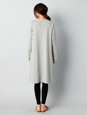 マタニティ ワンピース|ラウンドネックミニ裏毛Aラインワンピース　マタニティ・授乳服【出産後も長く使える】