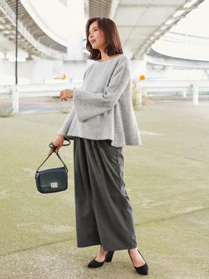 マタニティ トップス|LOVE MIC（ラブミック）なめらか クリーミーニットフレアスリーブトップス　マタニティ・授乳服