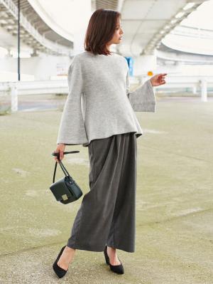 マタニティ トップス|LOVE MIC（ラブミック）なめらか クリーミーニットフレアスリーブトップス　マタニティ・授乳服