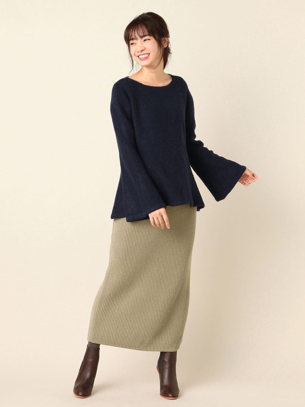 マタニティ トップス|LOVE MIC（ラブミック）なめらか クリーミーニットフレアスリーブトップス　マタニティ・授乳服