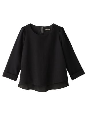 マタニティ トップス|ストレッチジョーゼットトップス　マタニティ・授乳服|ブラック