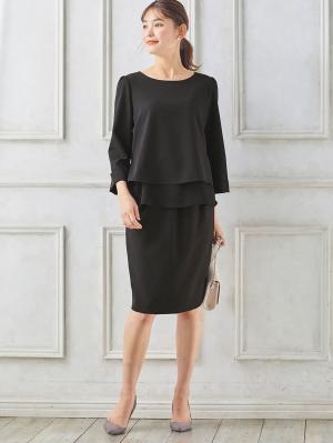 マタニティ トップス|ストレッチジョーゼットトップス　マタニティ・授乳服|ブラック