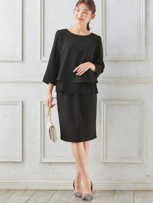 マタニティ トップス|ストレッチジョーゼットトップス　マタニティ・授乳服|ブラック