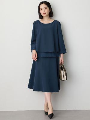 マタニティ トップス|ストレッチジョーゼットトップス　マタニティ・授乳服|ネイビー