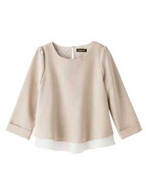 マタニティ トップス|ストレッチジョーゼットトップス　マタニティ・授乳服|ベージュ