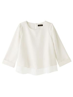 マタニティ トップス|ストレッチジョーゼットトップス　マタニティ・授乳服|オフホワイト