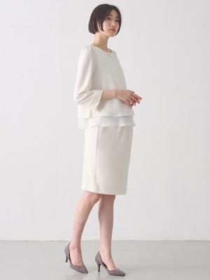 マタニティ トップス|ストレッチジョーゼットトップス　マタニティ・授乳服|オフホワイト