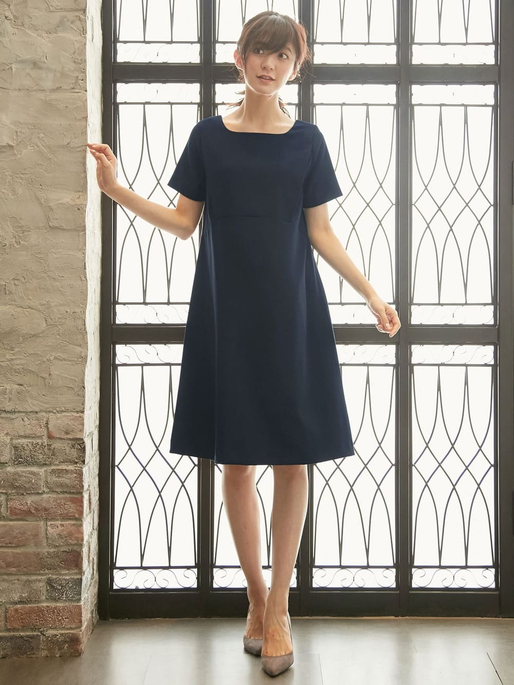 マタニティ ワンピース 授乳口付 マットツイルワンピース マタニティウェア 授乳服通販 エンジェリーベ 公式