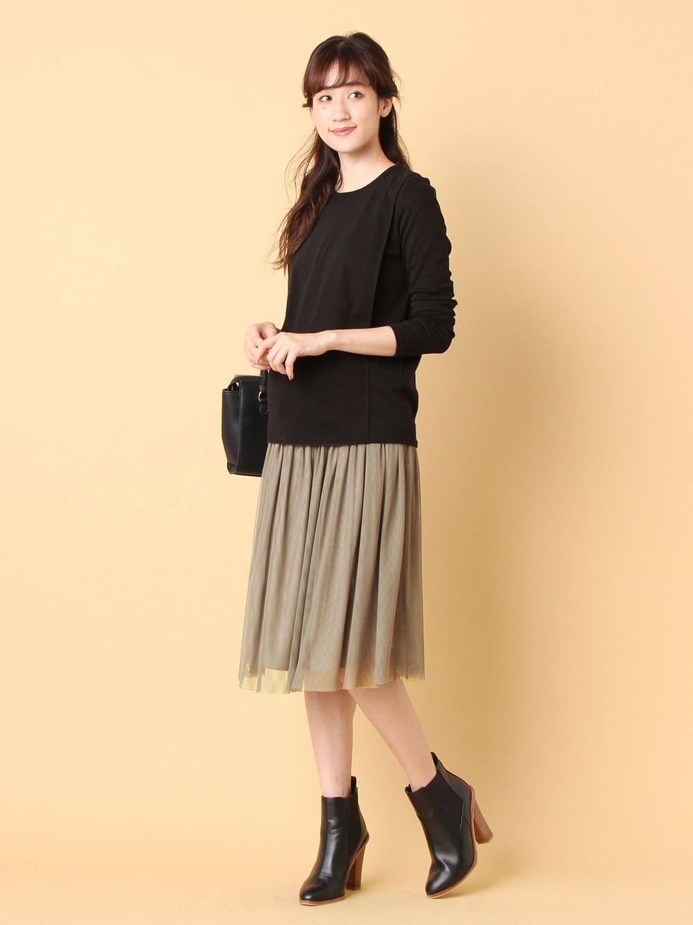 アウトレット|【産前産後対応】チュールスカート【出産後も長く使える】