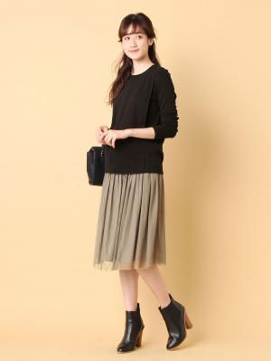 アウトレット|【産前産後対応】チュールスカート【出産後も長く使える】