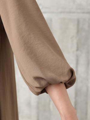 マタニティ ワンピース|Ｖネックボリュームスリーブフレアワンピース　マタニティ・授乳服【出産後も長く使える】